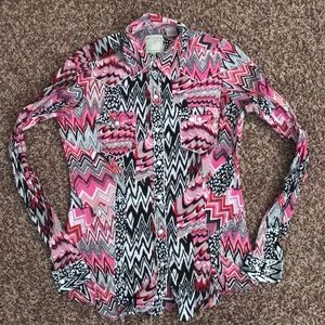 Roper long sleeve western button up shirt small